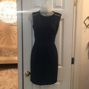 Tahari Sleeveless Navy Career Dress